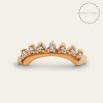 The Nora Ring - Gold Curved Diamond Wedding Band - Dainty London