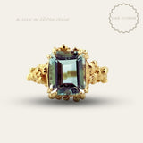 The Seraphina Ring - Aquamarine - Modern and Vintage Style - Ethical Luxury Rings - Dainty London