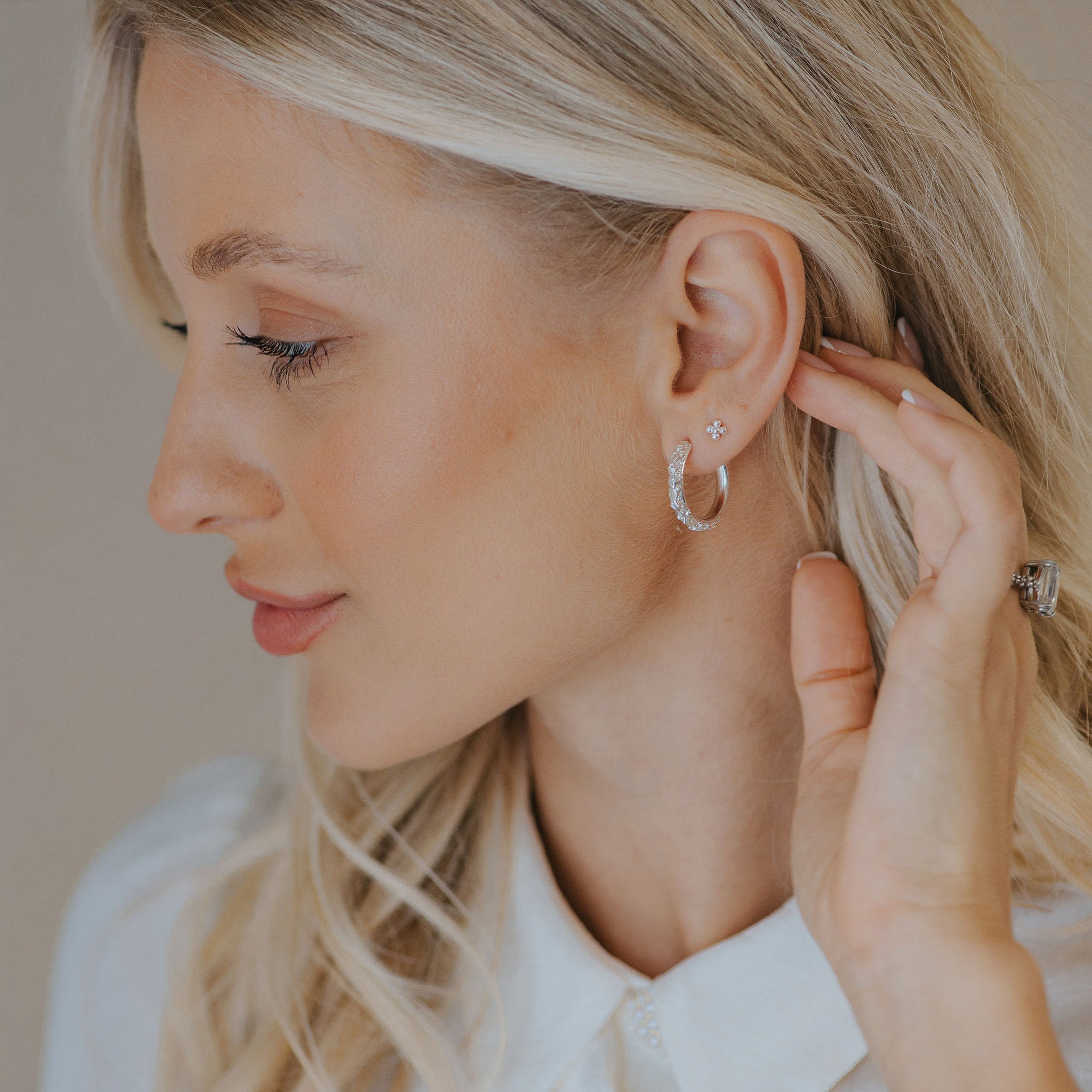 The Silver Hebe Hoops - Goddess and Celestial Inspired Hoop Earrings - Dainty London
