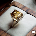 The Silver Isla Ring - Vintage Style with Citrine - Modern luxury Jewelry UK -Dainty London