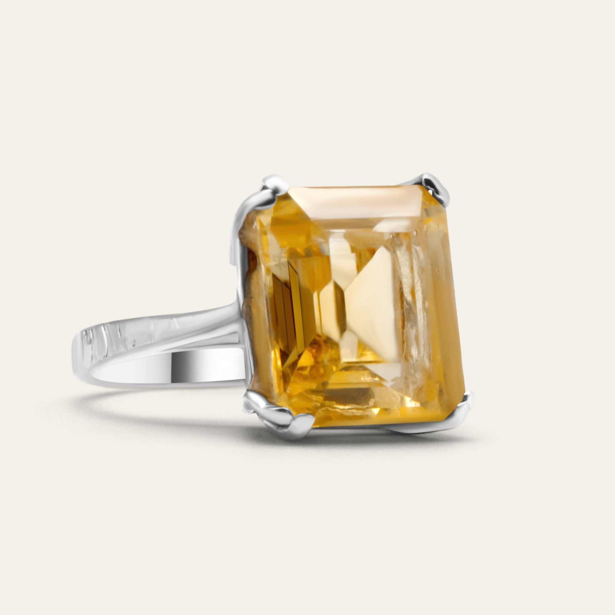 The Silver Isla Ring - Vintage Style with Citrine - Modern luxury Jewelry UK -Dainty London