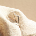 The White Gold Amara Ring - Diamond Wedding Band with V Curve - Dainty London