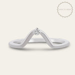 The White Gold Calista Ring with diamond - Thin Wedding - Anniversary Rings for her - Dainty London