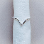 The White Gold Calista Ring with diamond - Thin Wedding - Anniversary Rings for her - Dainty London