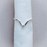 The White Gold Calista Ring with diamond - Thin Wedding - Anniversary Rings for her - Dainty London