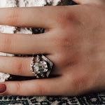 The White Gold Clara Ring - 	Curved V Shape Wedding Band Diamonds - Dainty London