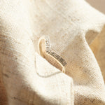 The White Gold Clara Ring - 	Curved V Shape Wedding Band Diamonds - Dainty London