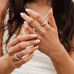 The White Gold Nora Ring - Diamond Wedding Band with Curve - Dainty London