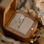 The White Gold Nora Ring - Diamond Wedding Band with Curve - Dainty London