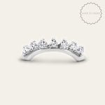The White Gold Nora Ring - Diamond Wedding Band with Curve - Dainty London