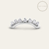 The White Gold Nora Ring - Diamond Wedding Band with Curve - Dainty London