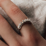 The White Gold Nora Ring - Diamond Wedding Band with Curve - Dainty London