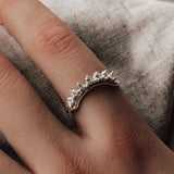 The White Gold Nora Ring - Diamond Wedding Band with Curve - Dainty London