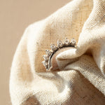 The White Gold Nora Ring - Diamond Wedding Band with Curve - Dainty London