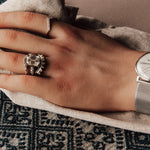 The White Gold Nora Ring - Diamond Wedding Band with Curve - Dainty London