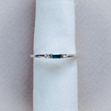The White Gold Roxana Ring with London Blue Topaz - Dainty London
