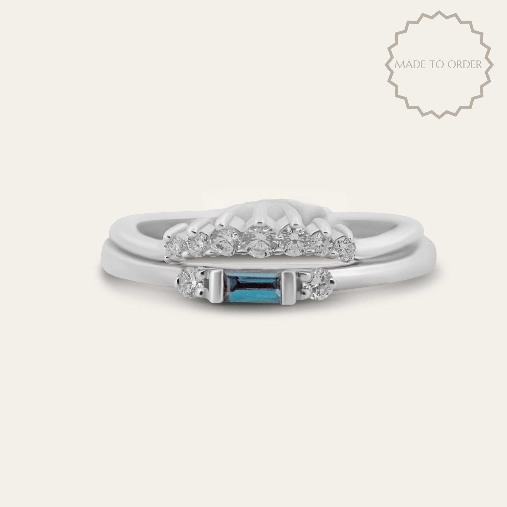The White Gold Roxana Ring with London Blue Topaz - Dainty London