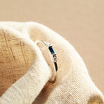 The White Gold Roxana Ring with London Blue Topaz - Dainty London