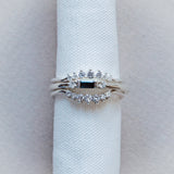 The White Gold Roxana Ring with London Blue Topaz - Dainty London