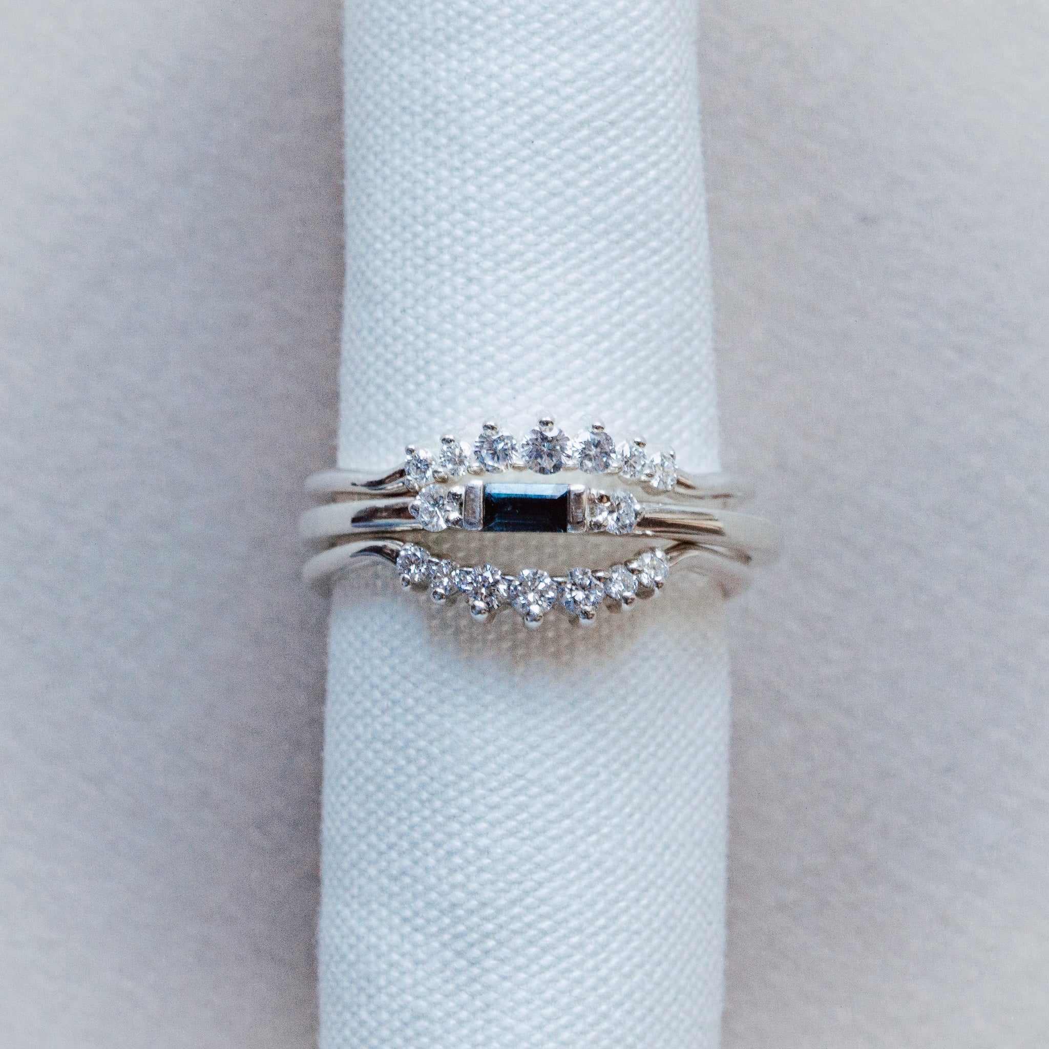 The White Gold Roxana Ring with London Blue Topaz - Dainty London