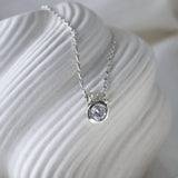 The White Gold Stella Necklace - Modern diamond necklace - British diamond jewelry - Dainty London
