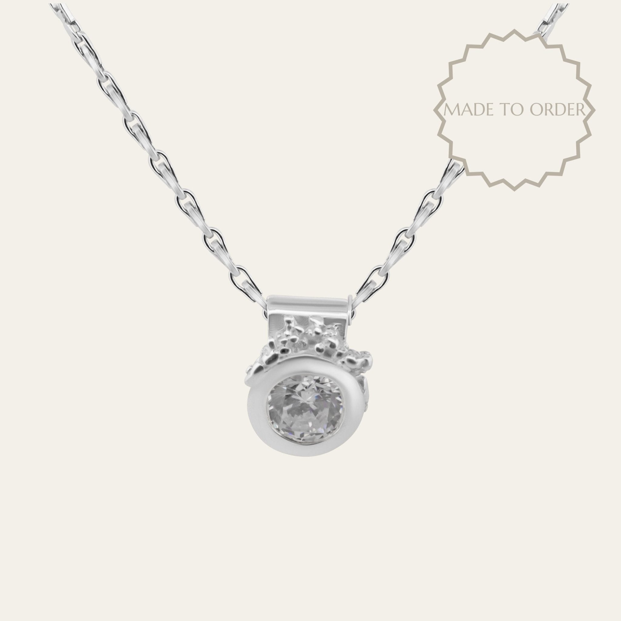 The White Gold Stella Necklace - Modern diamond necklace - British diamond jewelry - Dainty London