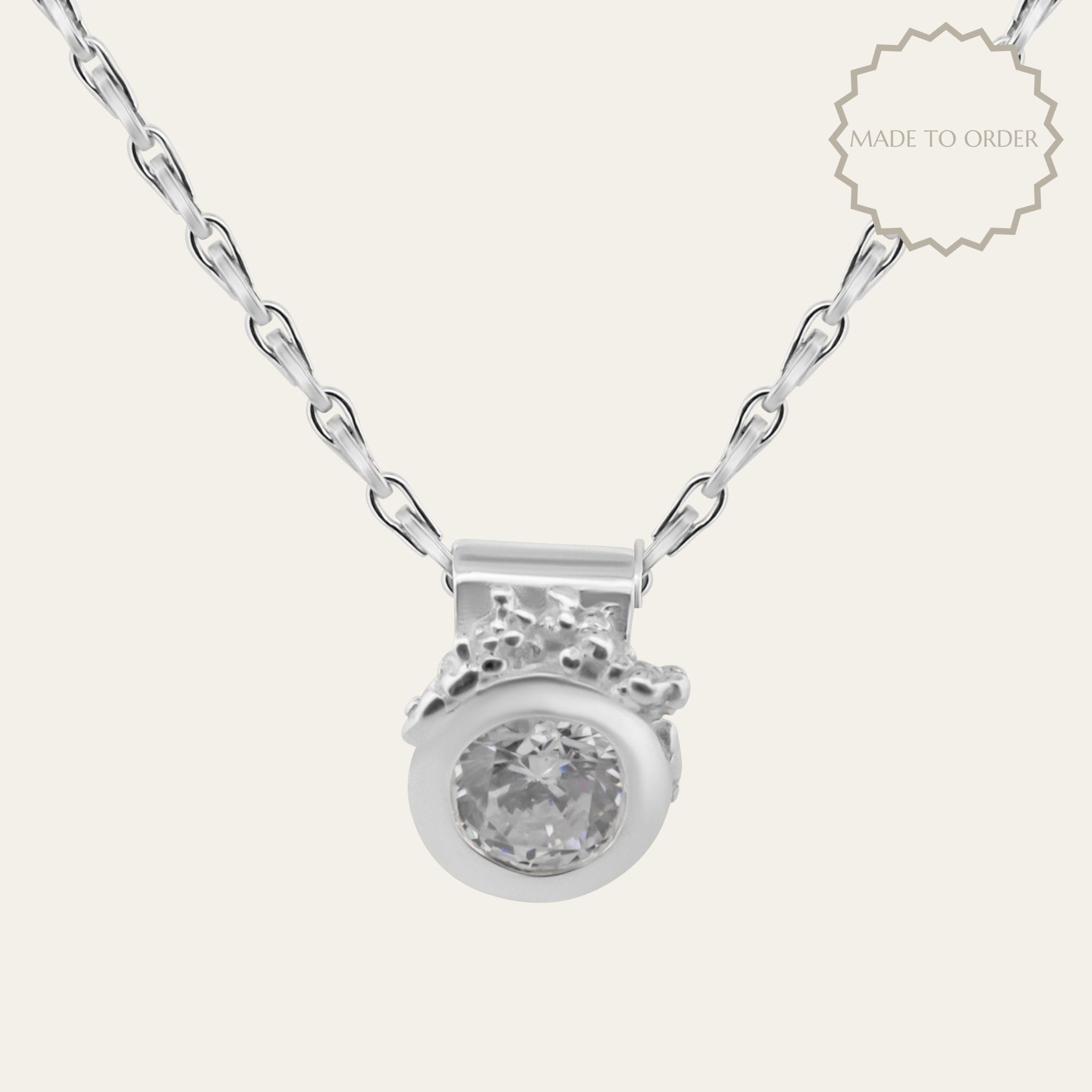 The White Gold Stella Necklace - Modern diamond necklace - British diamond jewelry - Dainty London