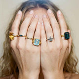 the Yara Ring - Engagement Rings UK under 1000 - Dainty London platinum pear diamond ring, ethical lab-grown diamond, white gold engagement ring, modern layered ring, boho pearl ring, sustainable luxury jewellery, handmade London ring, gift for her, contemporary estate ring, unique statement ring, natural brilliance jewellry, luxury ethical jewelry, layered stacking rings