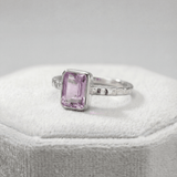 amethyst ring, ocean-inspired jewellery, rustic hammered band, boho gemstone ring, adjustable jewelry, violet gemstone ring, nature inspired gift, everyday boho ring, handcrafted amethyst, gift for her, unique gemstone ring, sea-inspired jewelry, seaside gift