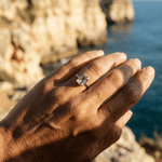 amethyst ring, ocean-inspired jewellery, rustic hammered band, boho gemstone ring, adjustable jewelry, violet gemstone ring, nature inspired gift, everyday boho ring, handcrafted amethyst, gift for her, unique gemstone ring, sea-inspired jewelry, seaside gift