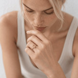 Tidewashed Citrine Ring - Octagonal Citrine & Hammered Band - Rings - gold Collection - Dainty London