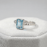 sky blue topaz ring, ocean-inspired jewellery, rustic band ring, adjustable gemstone ring, sea glass style ring, handmade sea jewelry, meaningful gift, beach lover gift, vacation jewelry, boho gemstone ring, sterling silver ring, unique gemstone band, summer accessory