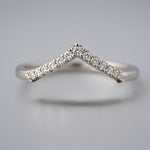 V Shape Diamond White Gold Ring - Amara - Dainty London