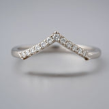 V Shape Diamond White Gold Ring - Amara - Dainty London