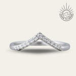 V Shape Diamond White Gold Ring - Amara - Dainty London