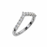 V Shape Diamond White Gold Ring - Amara - Dainty London