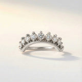White Gold Halo Diamond Ring - The Nora Ring - Dainty London