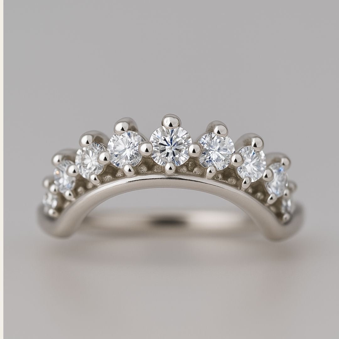 White Gold Halo Diamond Ring - The Nora Ring - Dainty London