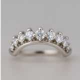 White Gold Halo Diamond Ring - The Nora Ring - Dainty London