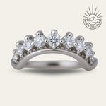 White Gold Halo Diamond Ring - The Nora Ring - Dainty London