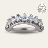 White Gold Halo Diamond Ring - The Nora Ring - Dainty London