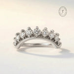 White Gold Halo Diamond Ring - The Nora Ring - Dainty London