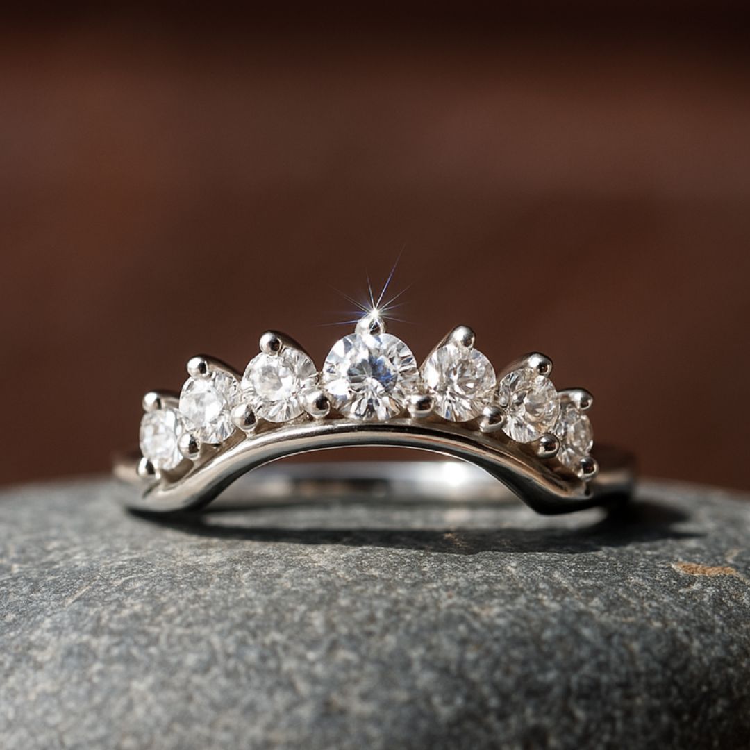 White Gold Halo Diamond Ring - The Nora Ring - Dainty London