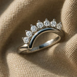 White Gold Halo Diamond Ring - The Nora Ring - Dainty London