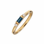 White or Yellow Gold London Blue Topaz Diamond Ring - Roxana - Dainty London