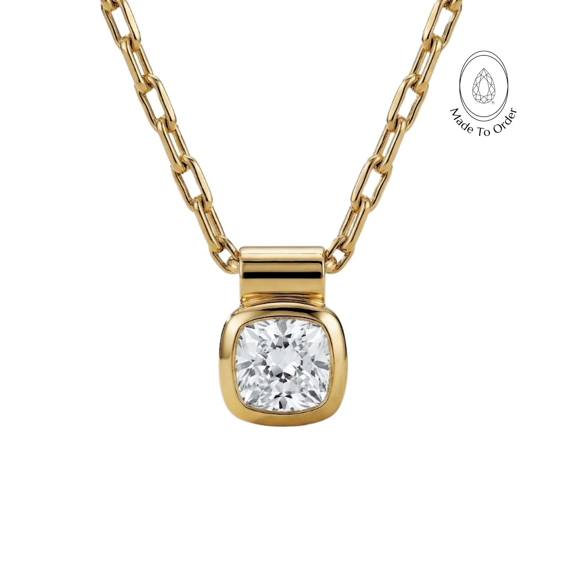 Yellow Gold Diamond Necklace - Adamas - Dainty London