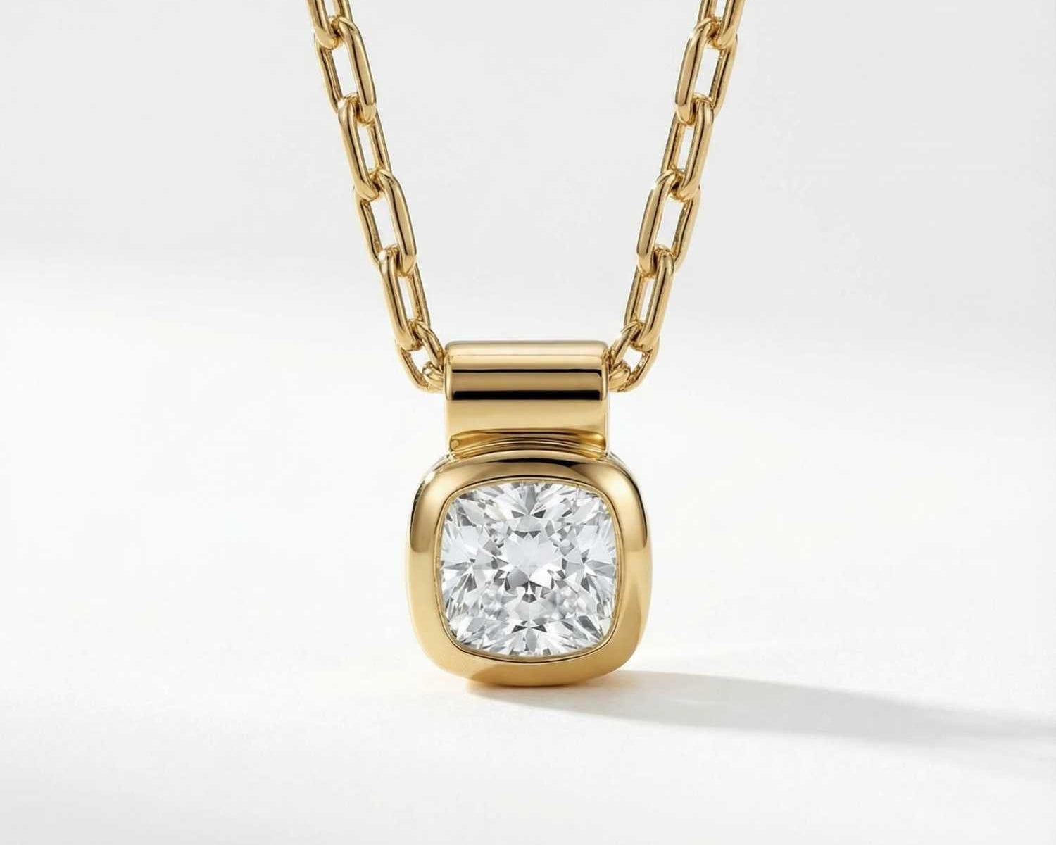 Yellow Gold Diamond Necklace - Adamas - Dainty London