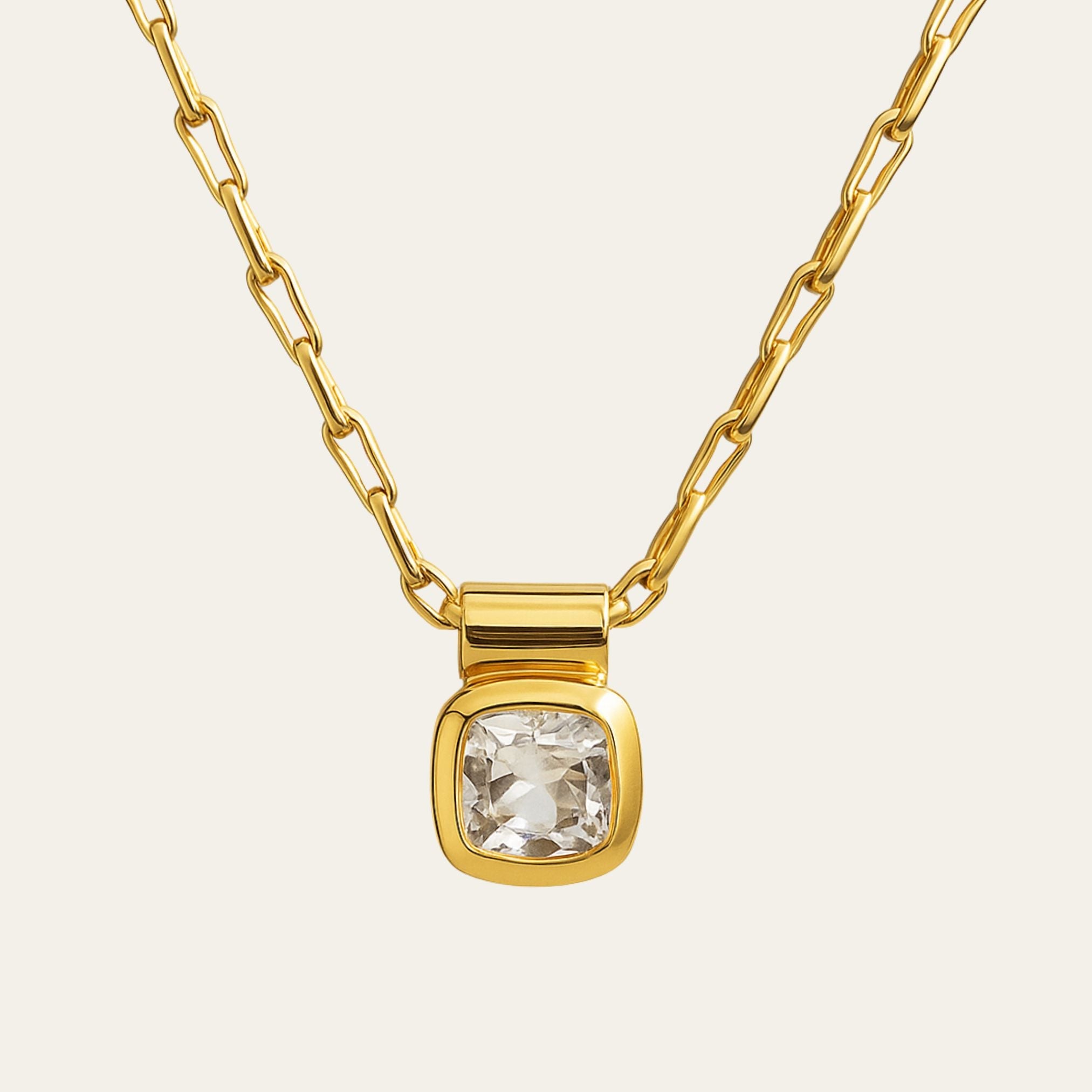Yellow Gold Diamond Necklace - Adamas - Dainty London