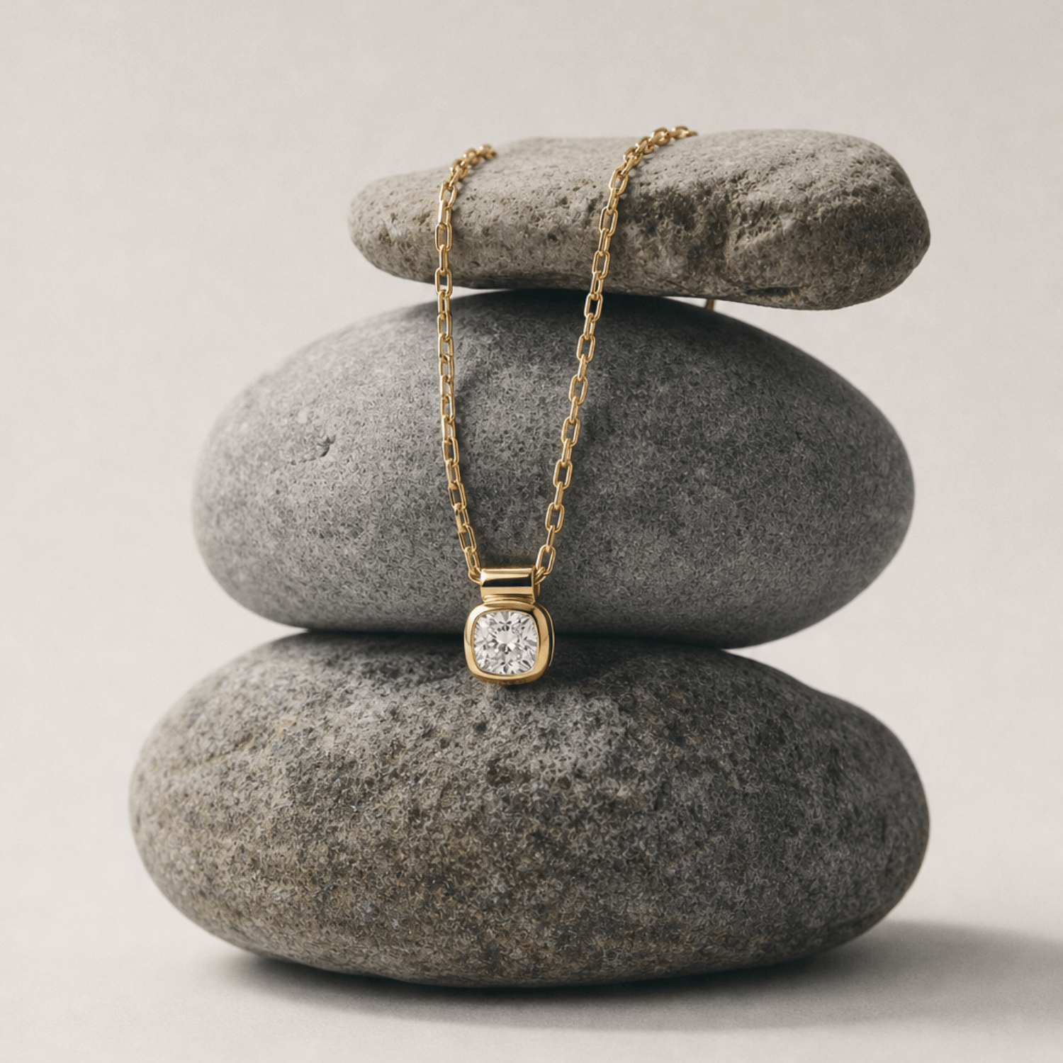 Yellow Gold Diamond Necklace - Adamas - Dainty London