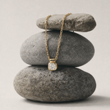 Yellow Gold Diamond Necklace - Adamas - Dainty London